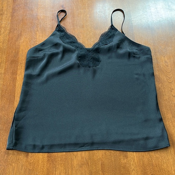Express black satin tank with lace size small new - Picture 5 of 16